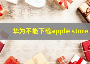 华为不能下载apple store